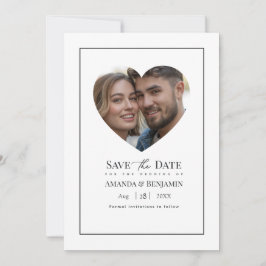 Reserve A Data Foto de casamento minimalista em preto e branco