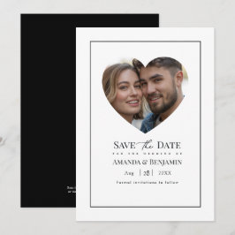 Reserve A Data Foto de casamento minimalista em preto e branco