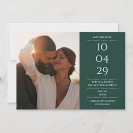 Reserve A Data Foto de Casamento Minimalista Moderno Emerald Gree