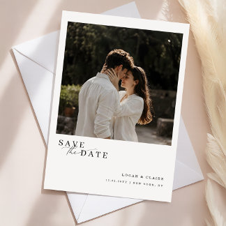 Reserve A Data Foto de Casamento Moderna com Letra Elegante