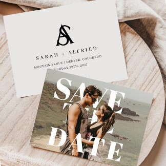 Reserve A Data Foto de casamento moderna e elegante com escrita h