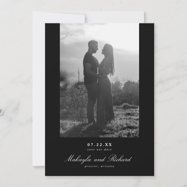 Reserve A Data Foto De Casamento Moderno Minimalista Salvar A Dat (Frente)