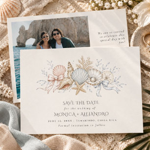 Reserve A Data Foto de casamento na praia com conchas