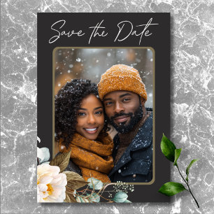 Reserve A Data Foto de Casamento Negra de Peões Brancos Modernos