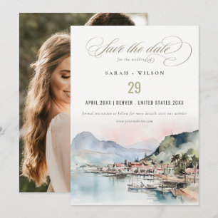 Reserve A Data Foto de casamento paisagem aquarela Kauai Hawaii