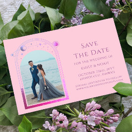 Reserve A Data Foto de Casamento Rosa Roxo Místico Celestial
