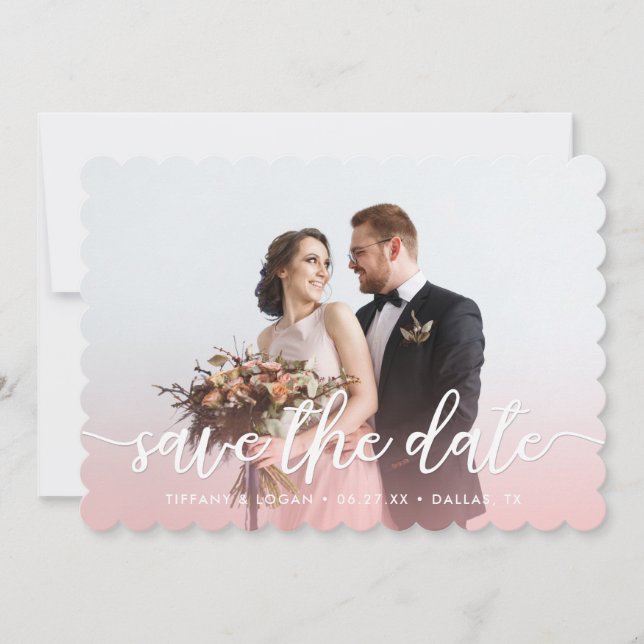 Reserve A Data Foto De Casamento Russo Da Cor Da Água Rosa Salva  (Frente)