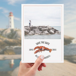 Reserve A Data Foto de Casamento Russo de Lagosta Azul Gingham