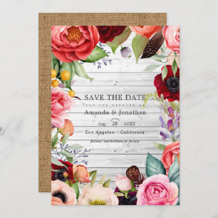 Reserve A Data Foto de Casamento Rustic Boho Floral Bohemian