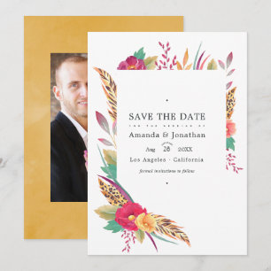 Reserve A Data Foto de casamento safari floral em aquarela