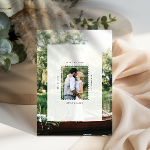 Reserve A Data Foto de casamento selo postal moderno