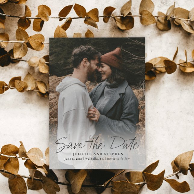 Reserve A Data Foto de casamento simples e moderna para save the  (Criador carregado)