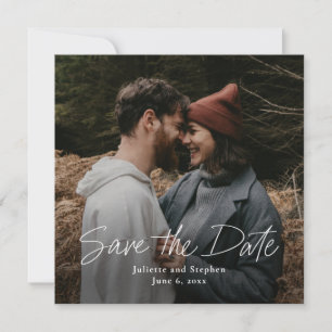 Reserve A Data Foto de casamento simples e moderna para Save the