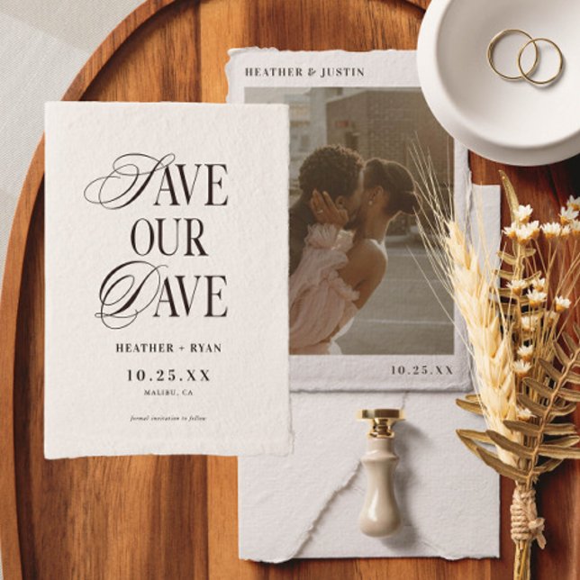 Reserve A Data Foto de Casamento Simples Minimalista (Criador carregado)