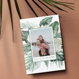 Reserve A Data Foto De Casamento Tropical Botânica Salvar A Data