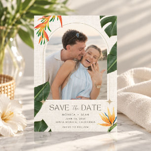 Reserve A Data Foto de Casamento Tropical Floral na Praia