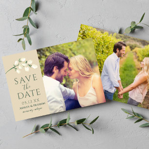 Reserve A Data Foto de Casamento Verde das Flores Creme