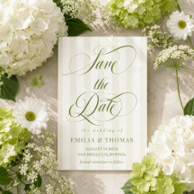 Foto de casamento verde e branco Salve a data
