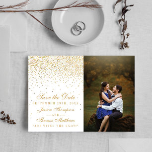 Reserve A Data Foto de casamento Vintage Glam Gold Confetti