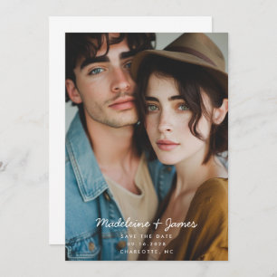 Reserve A Data Foto de Cheio Moderno Simples com Script Mínimo pa