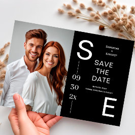Reserve A Data Foto de código QR preto e branco simples moderno