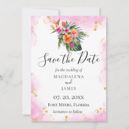 Reserve A Data Foto de Destino Floral Tropical Watercolor