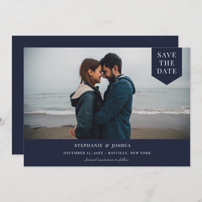 Reserve A Data Foto de etiqueta simples (Frente/Verso)