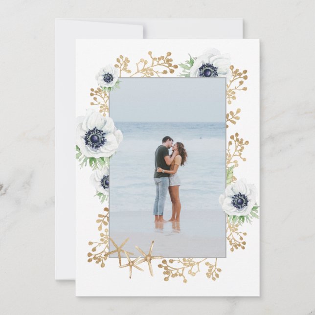 Reserve A Data Foto de Flor Anêmona Elegante Moderna de Watercolo (Frente)