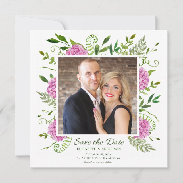 Reserve A Data Foto de Hortênsia Rosa (Frente)