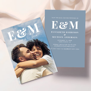 Reserve A Data Foto de Iniciais de Monograma Grande Moderno