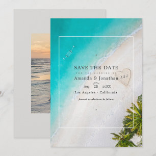 Reserve A Data Foto de Monograma de Casamento de Praia de Verão
