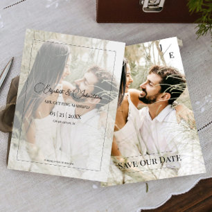 Reserve A Data Foto de Monograma Minimalista   Preto