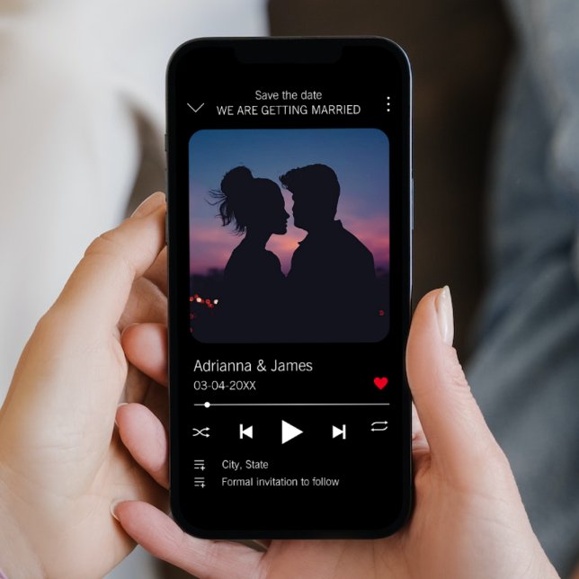 Reserve A Data Foto de Música Única do Player (Music Player Unique Song Photo Save The Date electronic)