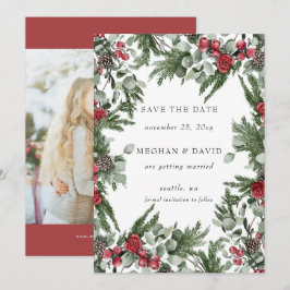 Reserve A Data Foto de Natal Rustic Pine Berries