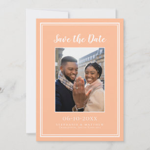 Reserve A Data Foto de Noivado de Casamento Pêssego Moderno
