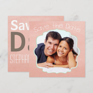 Reserve A Data Foto de Pêssego e Hortelã Save the Date Moderno
