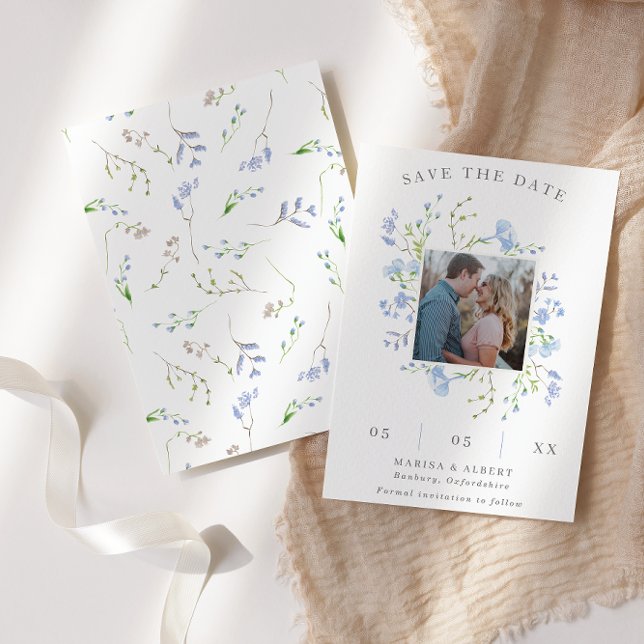 Reserve A Data Foto de Quadro Floral Azul Claro (Criador carregado)