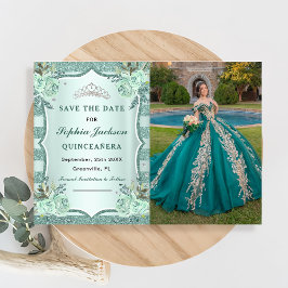 Reserve A Data Foto de Quinceanera Verde Silver