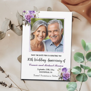 Reserve A Data Foto de Rosas Roxo de 30 Casamento