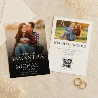 Reserve A Data Foto de Save the Date de Casamento Minimalista 