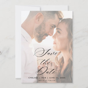 Reserve A Data Foto de Save the Date de Casamento Minimalista Con