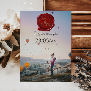 Reserve A Data Foto de Selo de Cera Vermelha Fofa - Save The Date