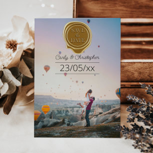 Reserve A Data Foto de selo de cera vermelha fofa Save The Date m