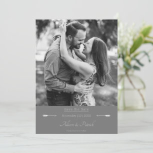 Reserve A Data Foto de Setas Minimalista   Cinza