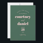 Reserve A Data Foto de tendência verde moderna Salvar a Data<br><div class="desc">Foto moderna de tendências verdes Salve a data apresenta pares de tipos modernos em cores ousadas e modernas,  juntamente com uma foto de cheio no verso.</div>