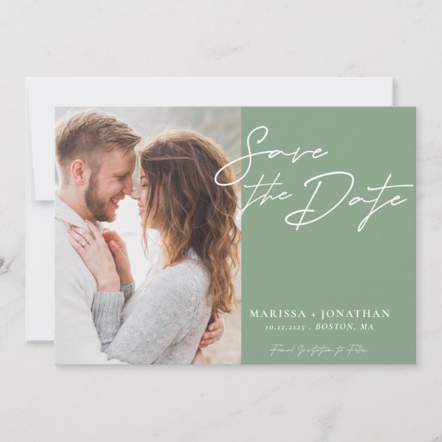 Reserve A Data Foto de Tipografia Moderna Simples (Frente)