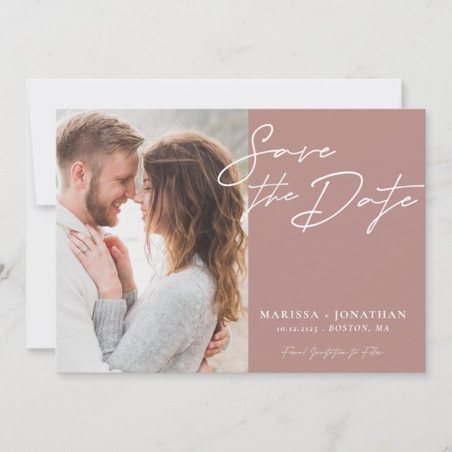 Reserve A Data Foto de Tipografia Moderna Simples (Frente)