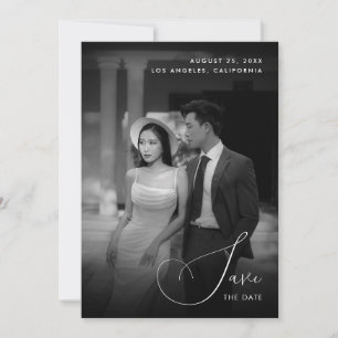 Reserve A Data Foto Desbotada Escura Casamento Antigo Vintage