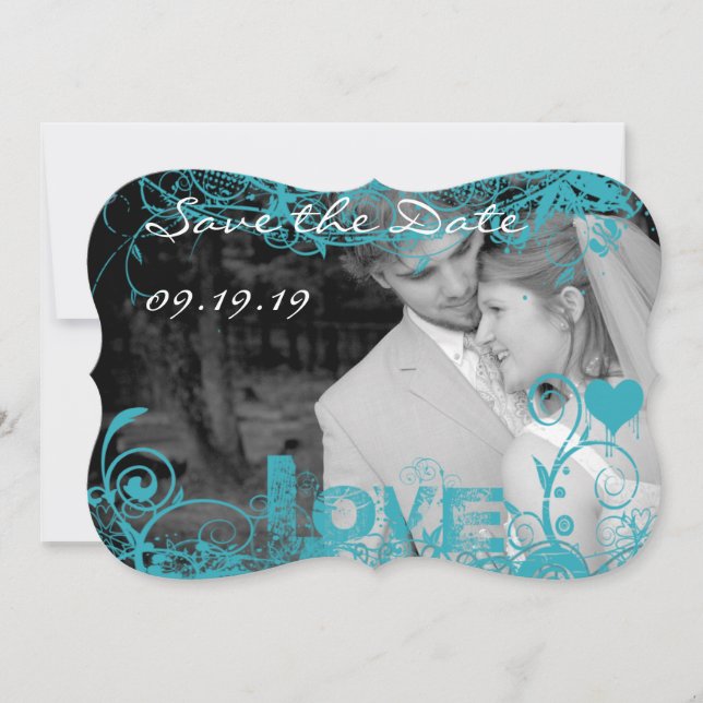 Reserve A Data Foto divertida Funky Casamento Salve a Data (Frente)