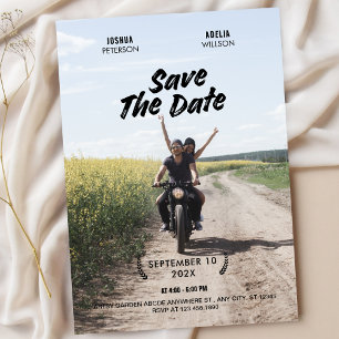 Reserve A Data Foto do cartaz do filme de casamento minimalista s